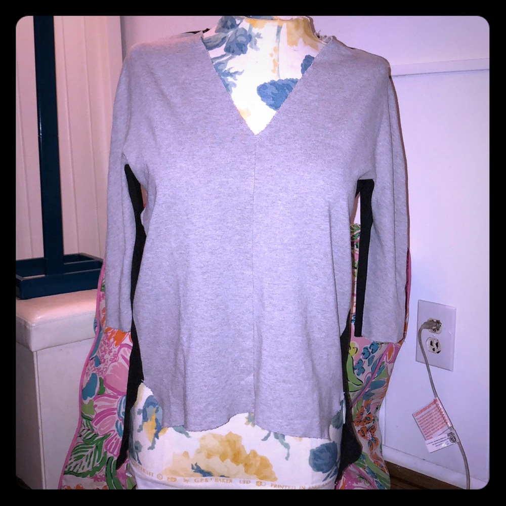 Cool ZARA Hi-Low Color-blocked Stretch Sweater - Picture 2 of 6